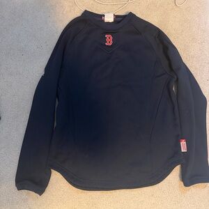 Majestic Kids Navy Blue Boston B Logo Sweatshirt
